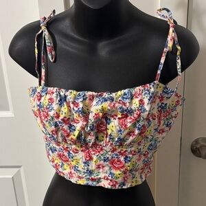 $5 ADD ON Forever21 Floral Crop Tank Top